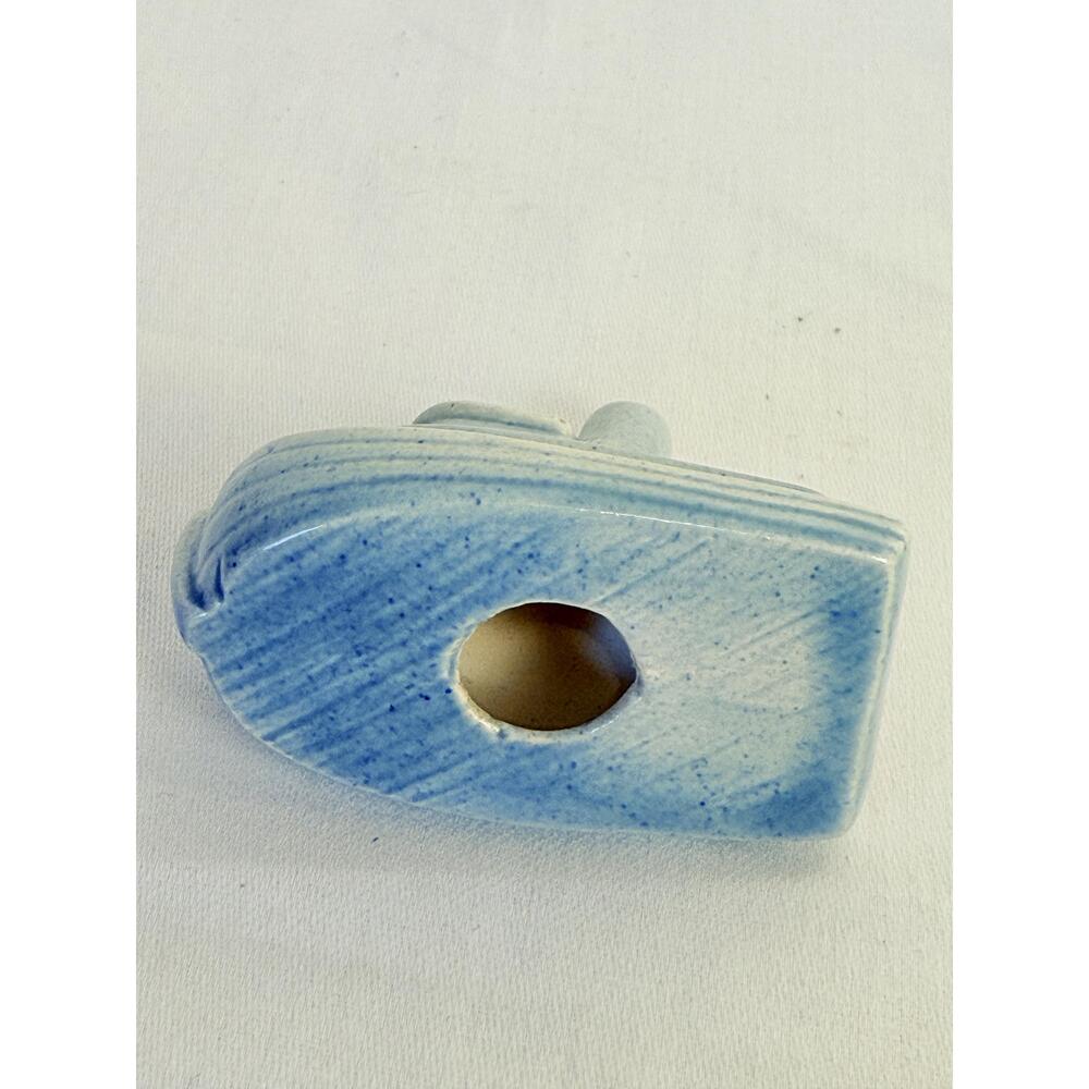 Smiling Ceramic Blue Boat Decorative Figurine - Picture 6 of 8